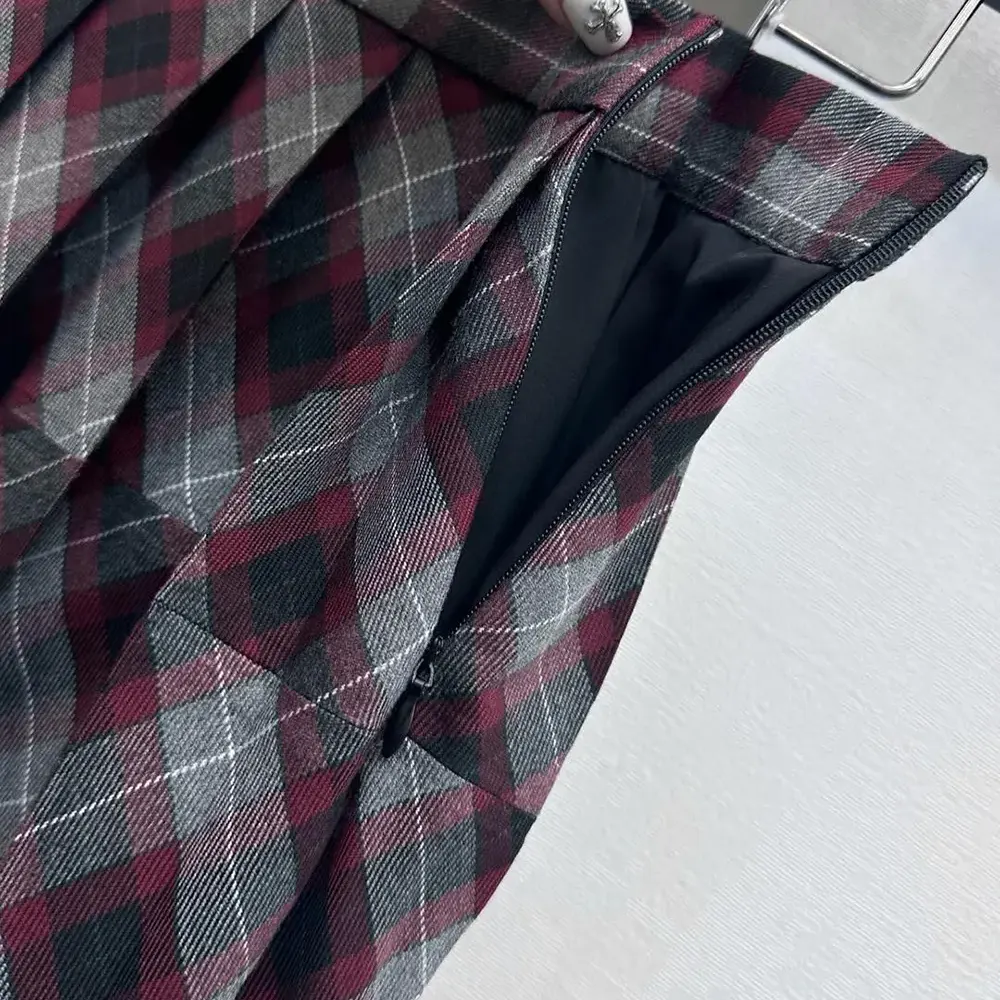 Prada Women Tartan Patchwork Midi Skirt MG25971804