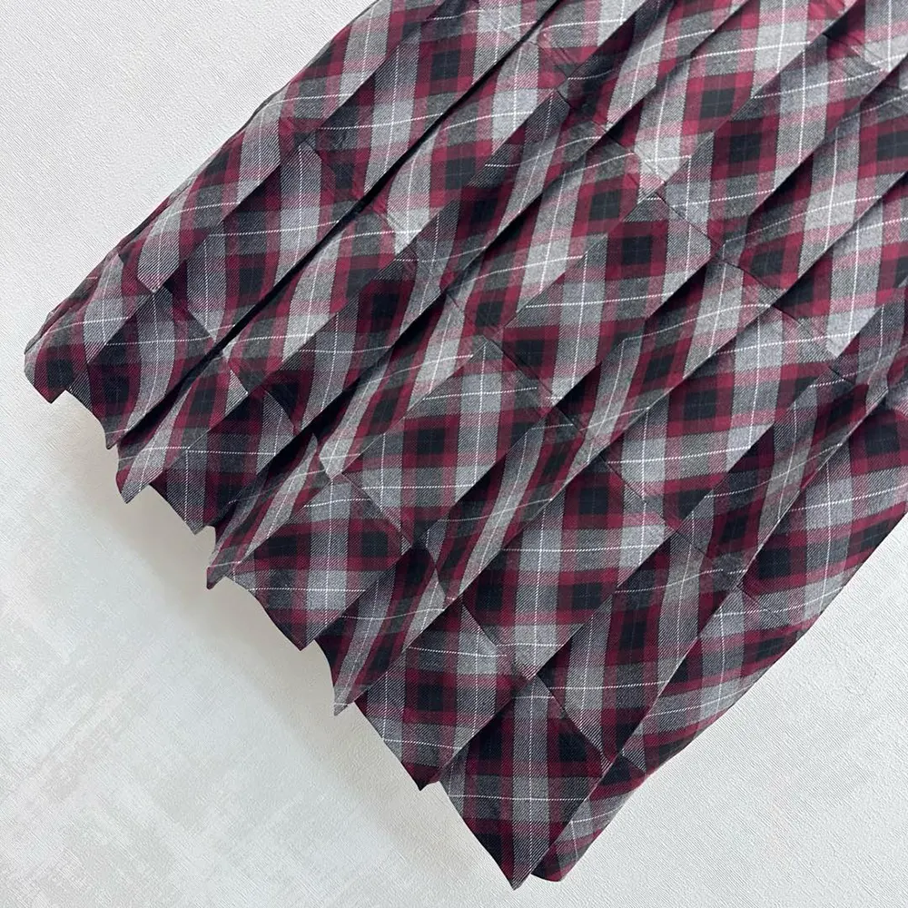 Prada Women Tartan Patchwork Midi Skirt MG25971804