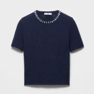 Prada Women Wool And Cashmere Crew-Neck Sweater-Navy P24V2B18M6
