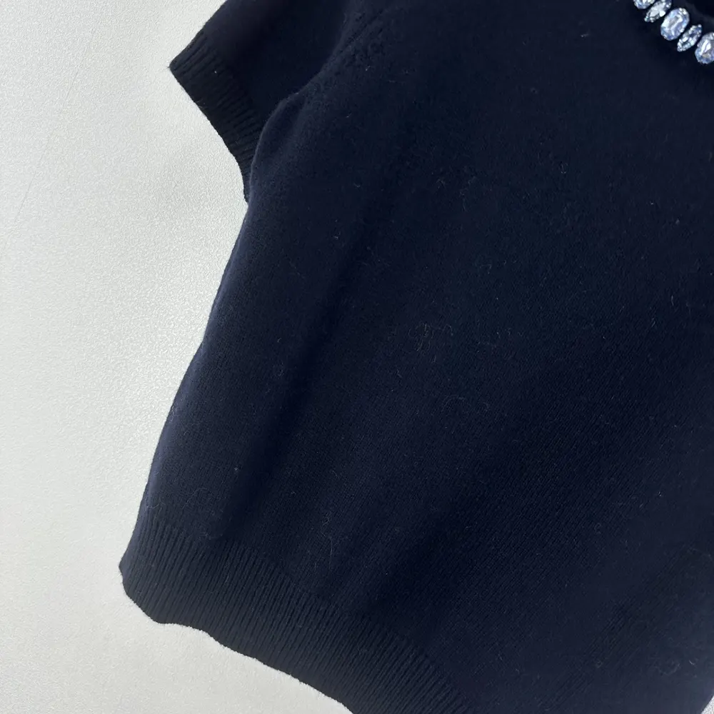 Prada Women Wool And Cashmere Crew-Neck Sweater-Navy P24V2B18M6