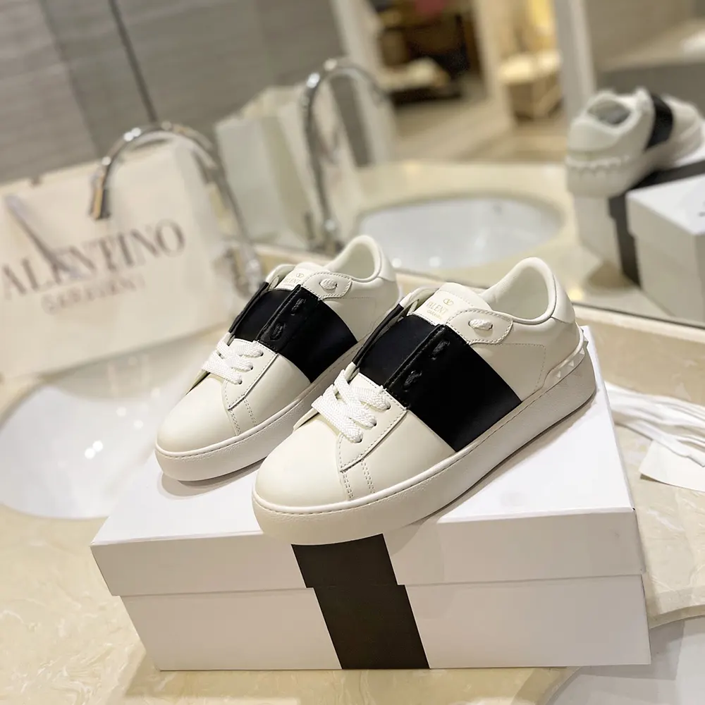 Valentino Unisex Calfskin Open Sneaker-White 7Y2S0830BLU
