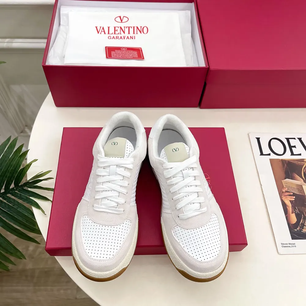 Valentino Unisex Sparry Sneaker in Split Leather and Nappa 8Y2S0M78ZZM