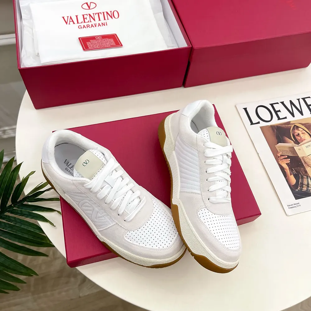 Valentino Unisex Sparry Sneaker in Split Leather and Nappa 8Y2S0M78ZZM