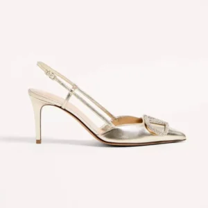 Valentino Women Vlogo Glow Laminated Nappa Slingback Pump 6W2S0R01PVY