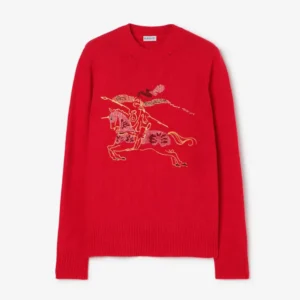 Burberry Women Cross Stitch EKD Wool Cashmere Sweater-Red 81185951