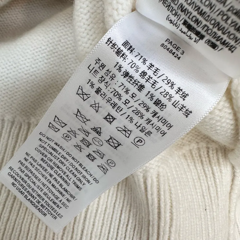 Burberry Women Cross Stitch EKD Wool Cashmere Sweater-White 81225531