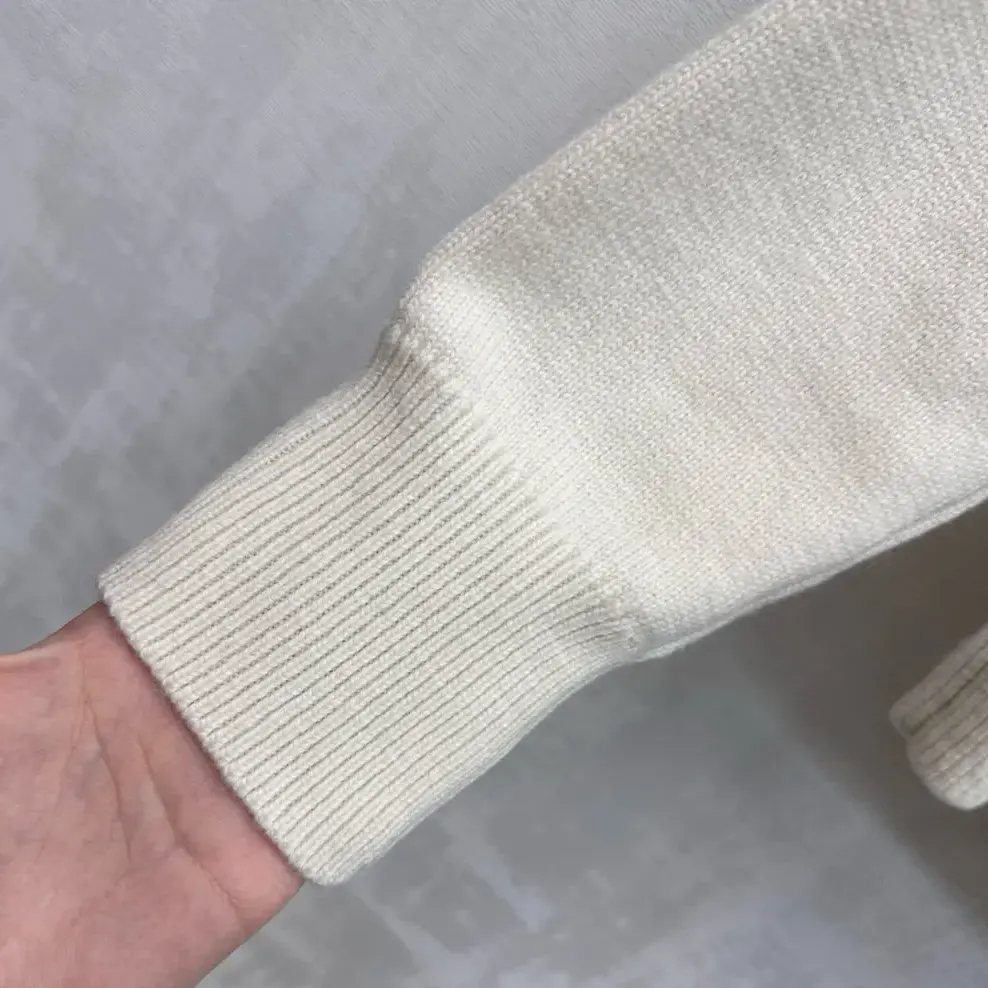 Burberry Women Cross Stitch EKD Wool Cashmere Sweater-White 81225531