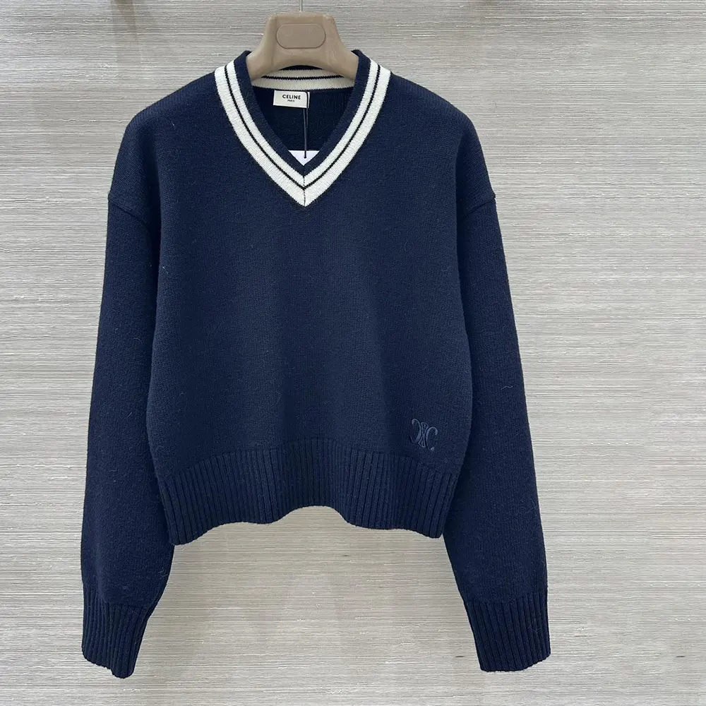 Celine Men V-Neck Sweater in Cashmere RY0RC0V09