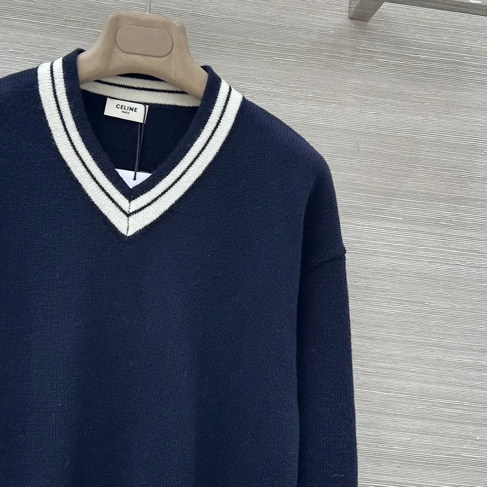 Celine Men V-Neck Sweater in Cashmere RY0RC0V09