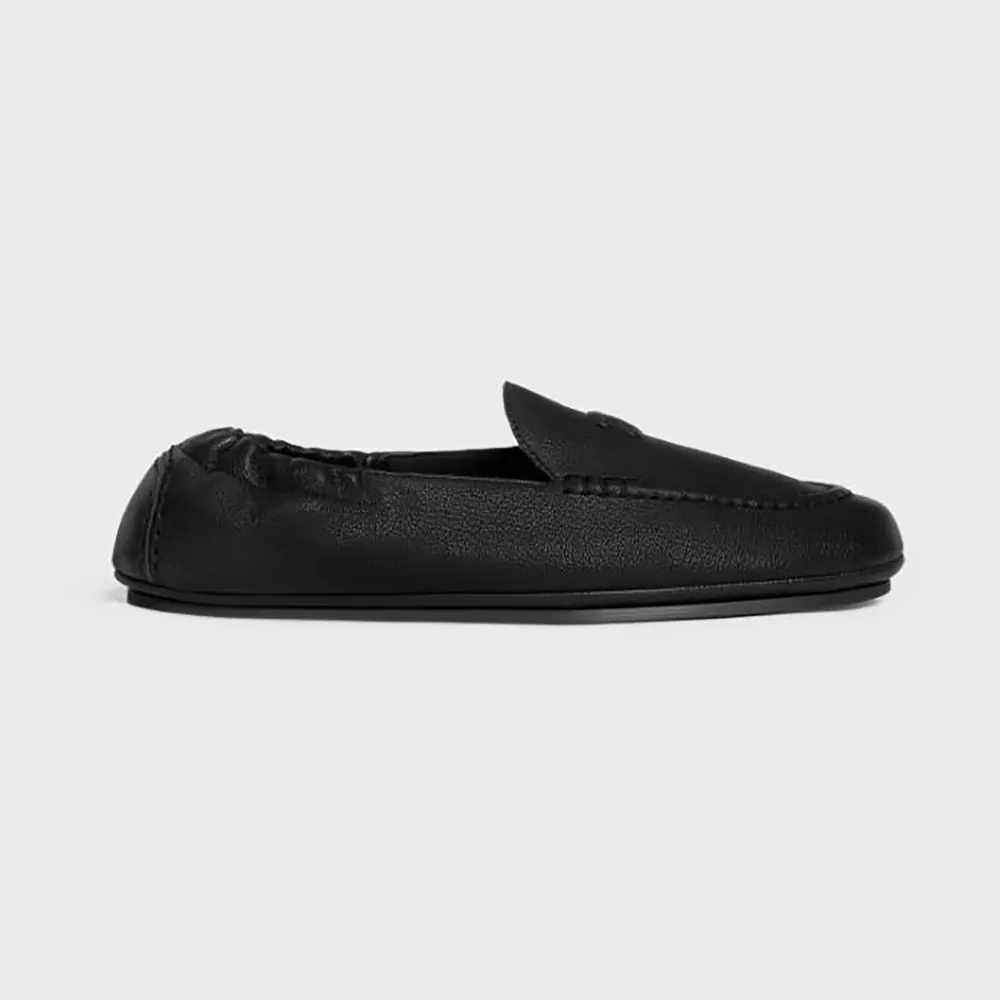Celine Unisex Adam-Slip-On Loafer in Goatskin-Black 365165275C