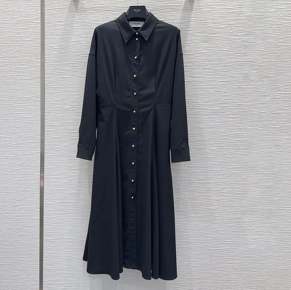 Celine Women Dress in Wool-Black RR0K20V86