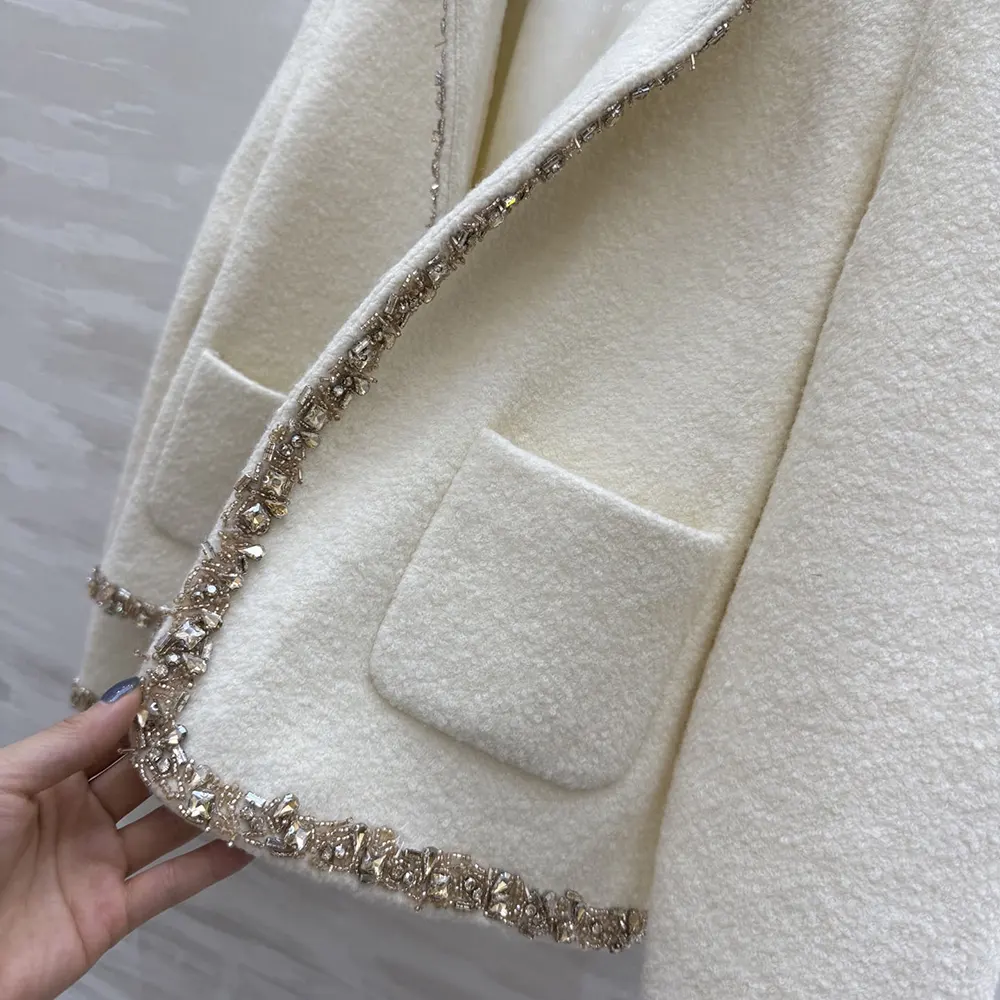 Celine Women Embroidered Chelsea Jacket in Silk Natté RV0OH0515 - Image 9