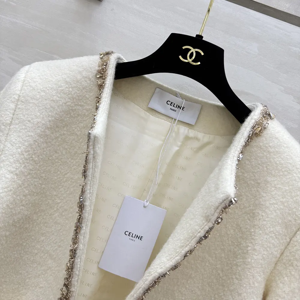 Celine Women Embroidered Chelsea Jacket in Silk Natté RV0OH0515