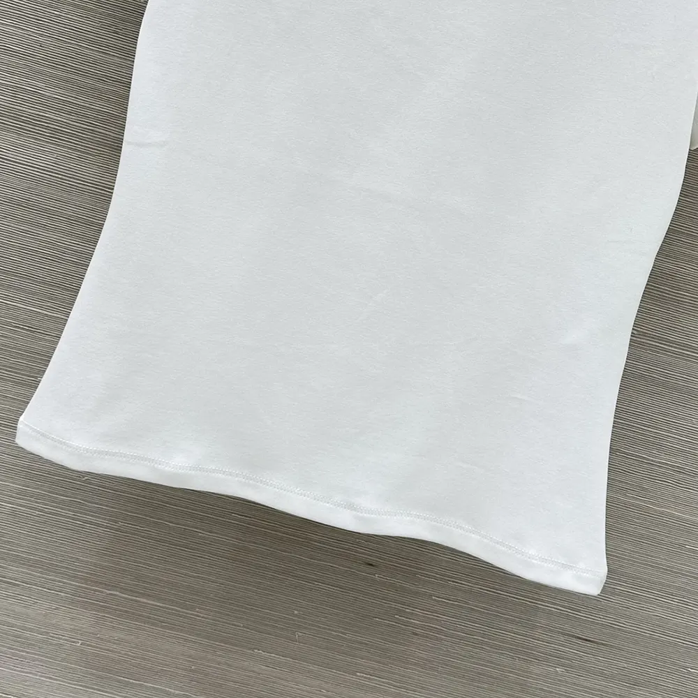 Celine Women Triomphe T-Shirt In Ribbed Cotton Jersey-White RX0IX1407