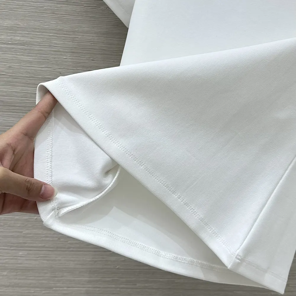 Celine Women Triomphe T-Shirt In Ribbed Cotton Jersey-White RX0IX1407