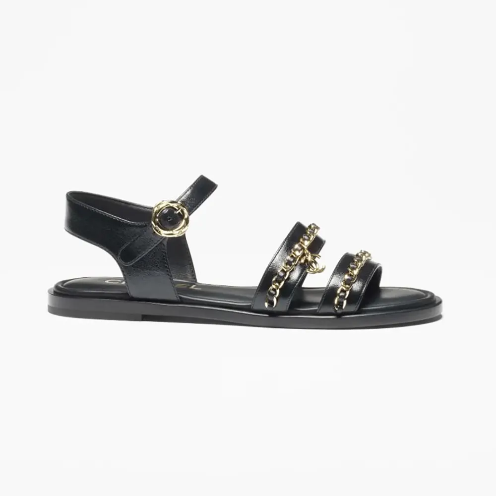 Chanel Women Sandals Calfskin-Black G46801B22189