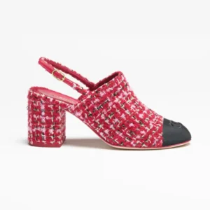 Chanel Women Slingbacks Tweed & Grosgrain-Red G46865
