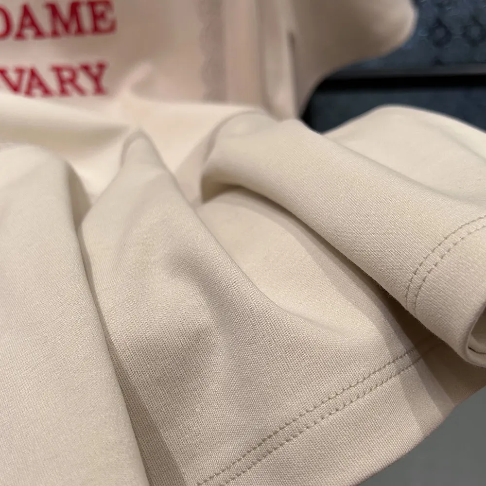 Dior Men Book Cover Oversized Cropped T-Shirt Beige and Red Cotton Jersey