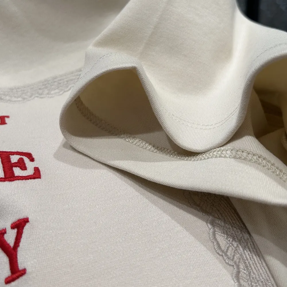 Dior Men Book Cover Oversized Cropped T-Shirt Beige and Red Cotton Jersey