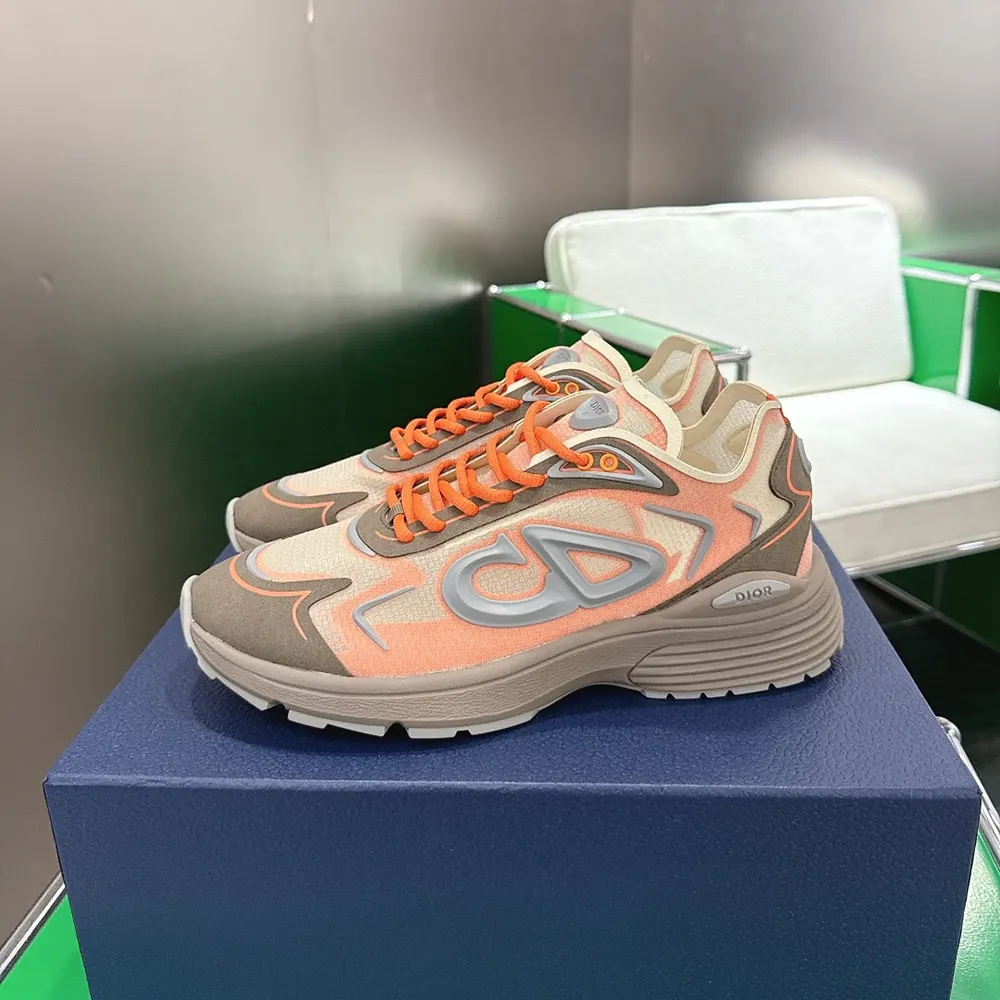 Dior Unisex B30 Countdown Tech Sneaker Beige Semi-Transparent N3O Nylon 3SN342ABF