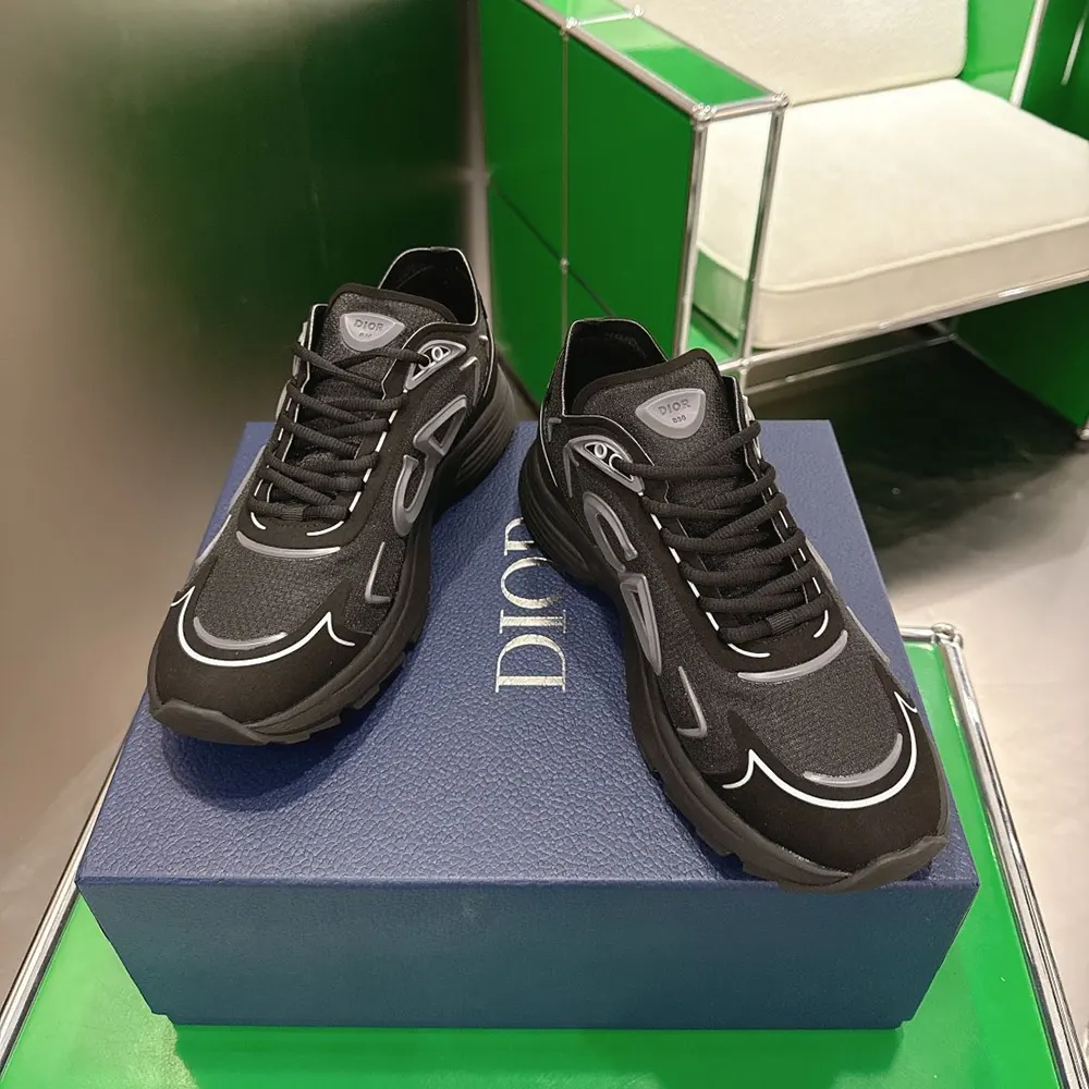 Dior Unisex B30 Countdown Tech Sneaker Black Semi-Transparent N3O Nylon 3SN342ABF