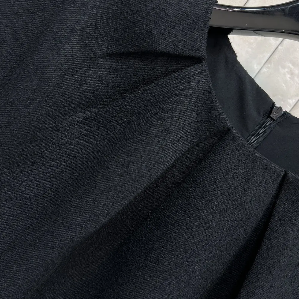 Dior Women Mid-Length Belted Dress Black Virgin Wool-Cotton-Blend Bouclé