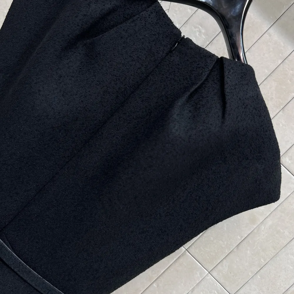 Dior Women Mid-Length Belted Dress Black Virgin Wool-Cotton-Blend Bouclé