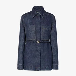 Fendi Women Dark Blue Denim Go-To Jacket FLF677AW82F1UKI