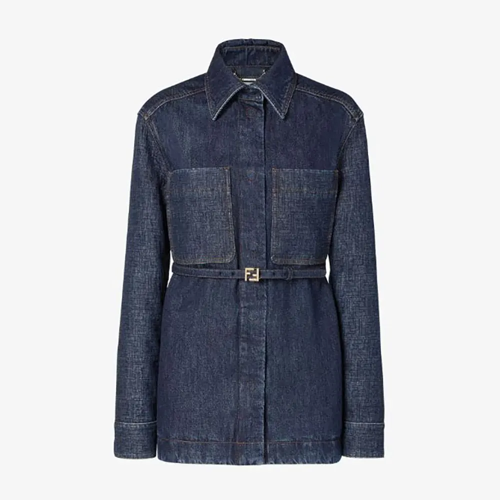 Fendi Women Dark Blue Denim Go-To Jacket FLF677AW82F1UKI
