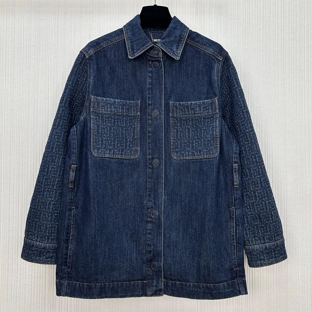 Fendi Women Dark Blue Denim Go-To Jacket FLF677AW82F1UKI
