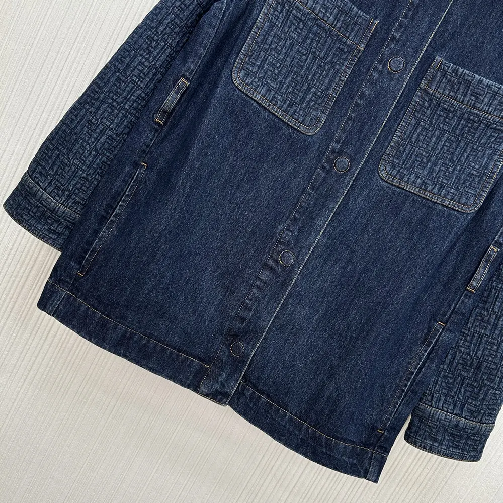 Fendi Women Dark Blue Denim Go-To Jacket FLF677AW82F1UKI