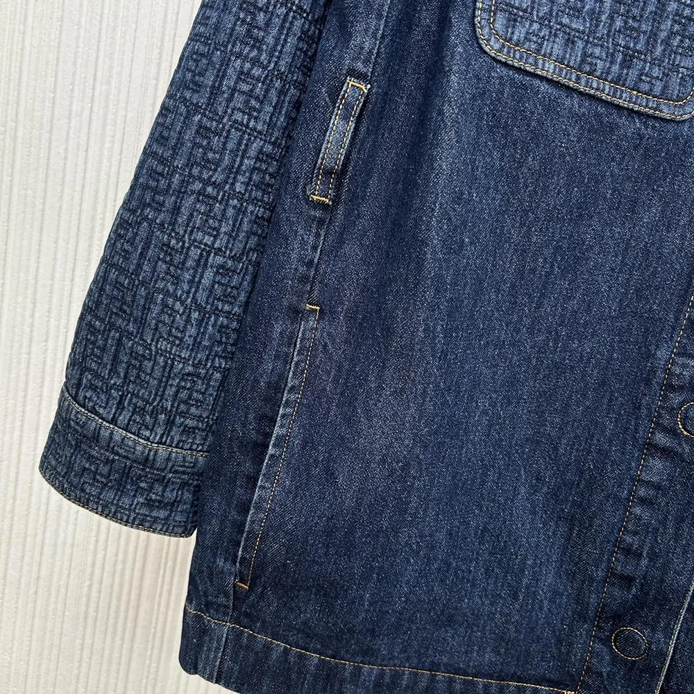 Fendi Women Dark Blue Denim Go-To Jacket FLF677AW82F1UKI