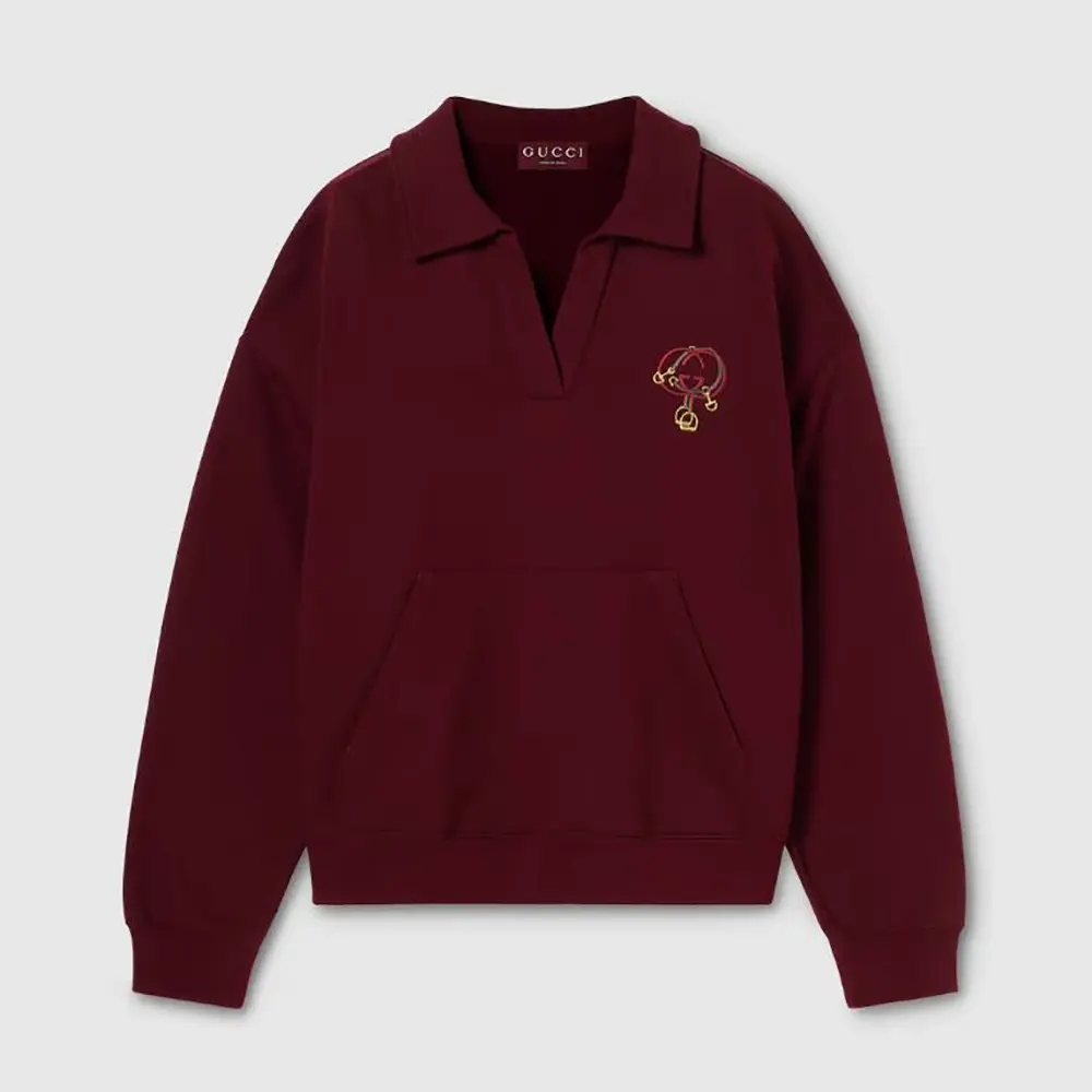 Gucci Women Cotton Jersey Sweatshirt With Embroidery 853420XJHMU