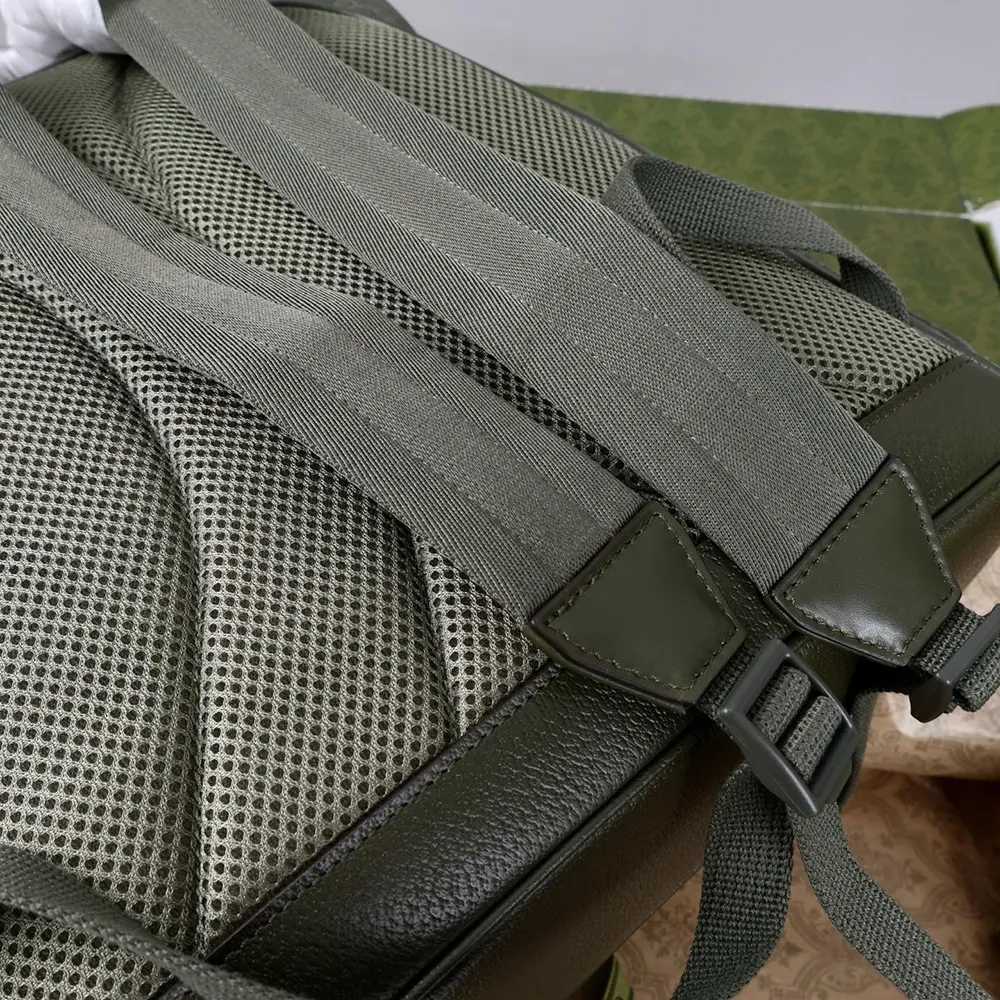 Gucci Unisex GG Monogram Large Backpack-Dark Green 792080FAFAJ - Image 12