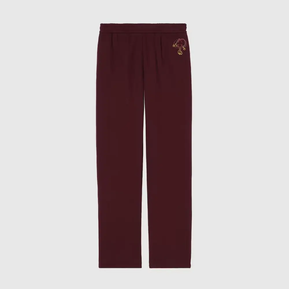 Gucci Women Cotton Jersey Leisure Pants With Embroidery 814179