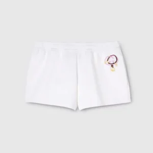 Gucci Women Cotton Jersey Shorts With Embroidery 853459XJHMT