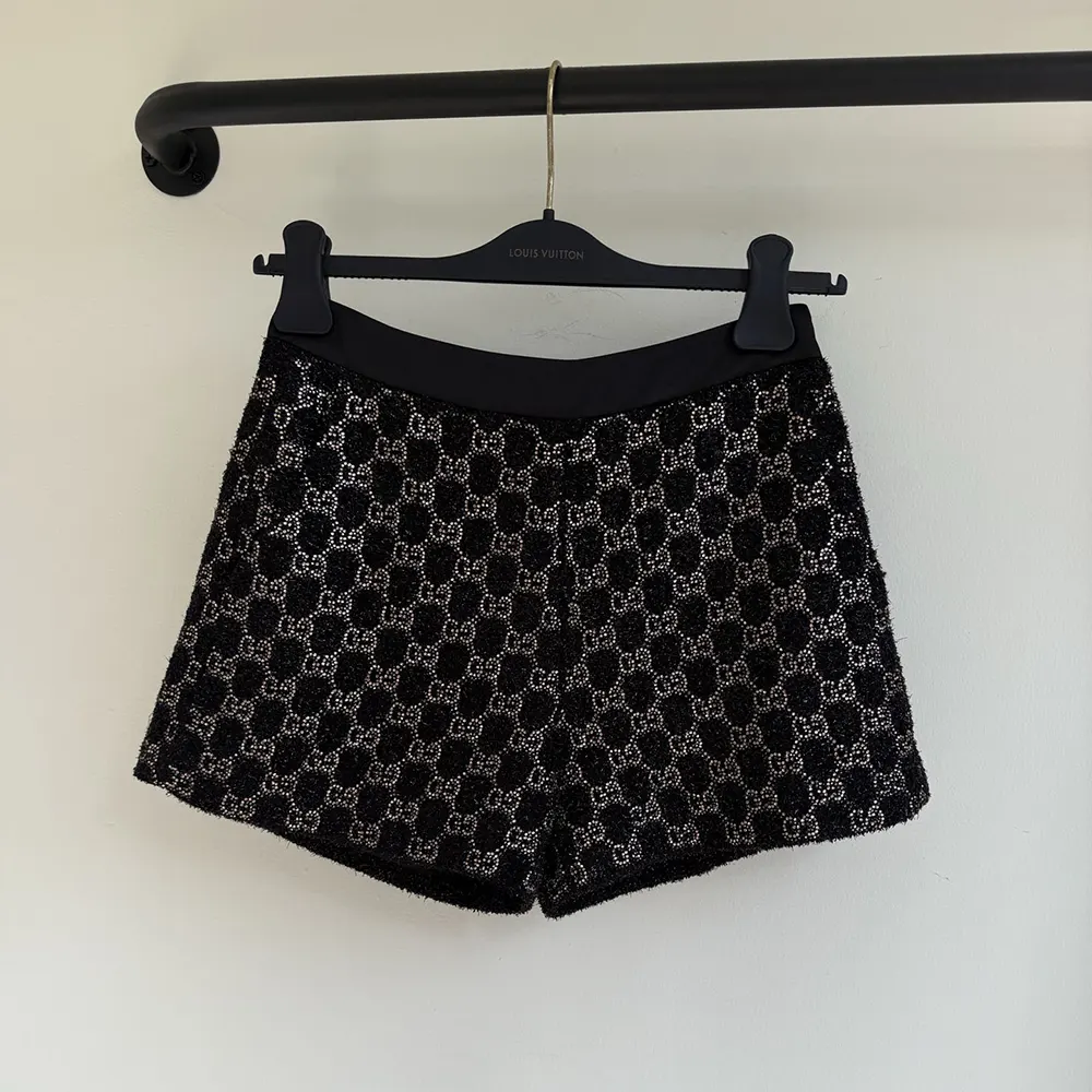 Gucci Women Embroidered Wool Tweed Lamé Shorts-Black 853382ZARWY