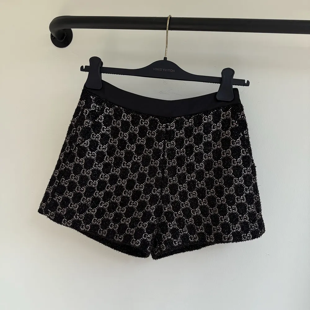 Gucci Women Embroidered Wool Tweed Lamé Shorts-Black 853382ZARWY