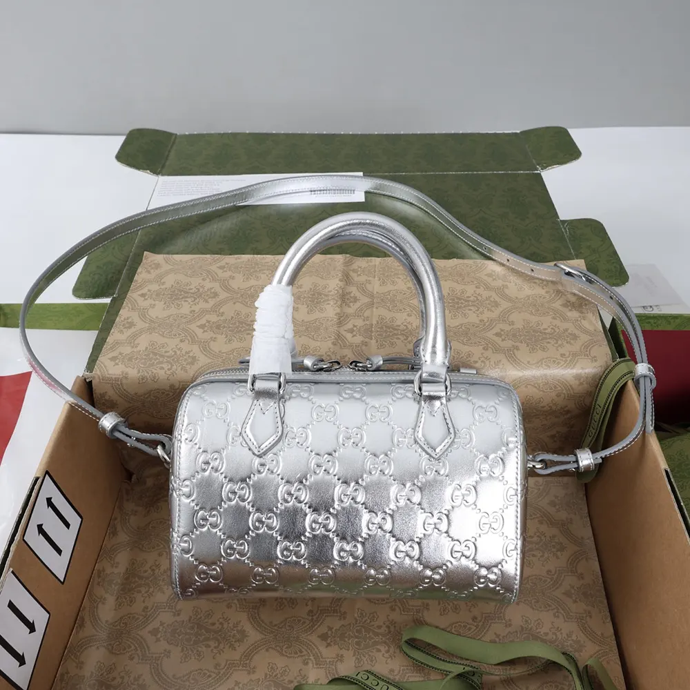 Gucci Women GG Emblem Small Boston Bag 848889FAFEW - Image 2