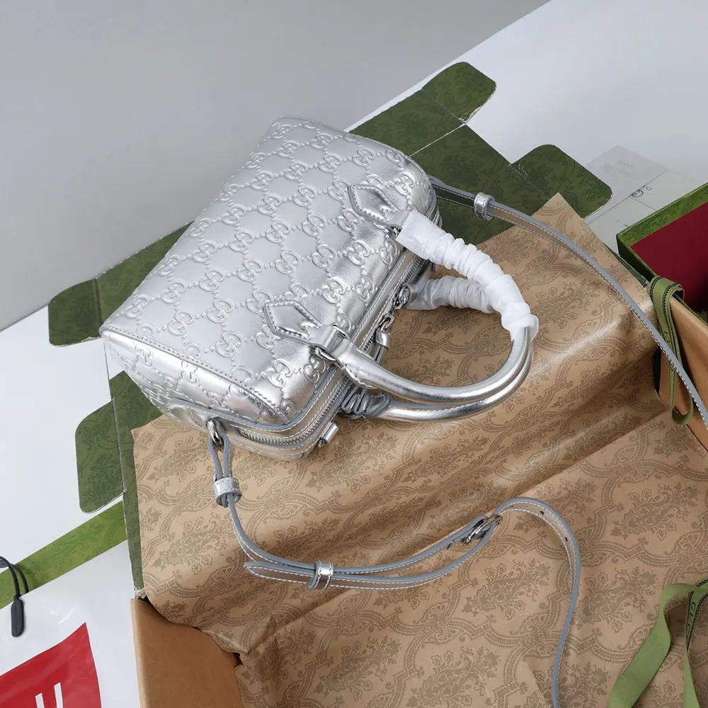 Gucci Women GG Emblem Small Boston Bag 848889FAFEW - Image 5