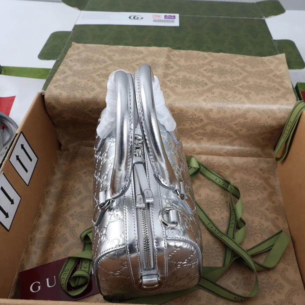 Gucci Women GG Emblem Small Boston Bag 848889FAFEW - Image 8