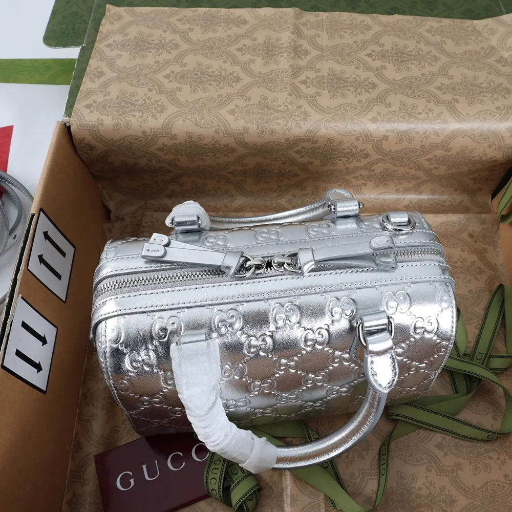 Gucci Women GG Emblem Small Boston Bag 848889FAFEW - Image 6