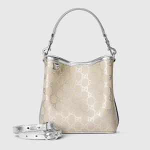 Gucci Women GG Emblem Small Bucket Bag 815118FAFEL