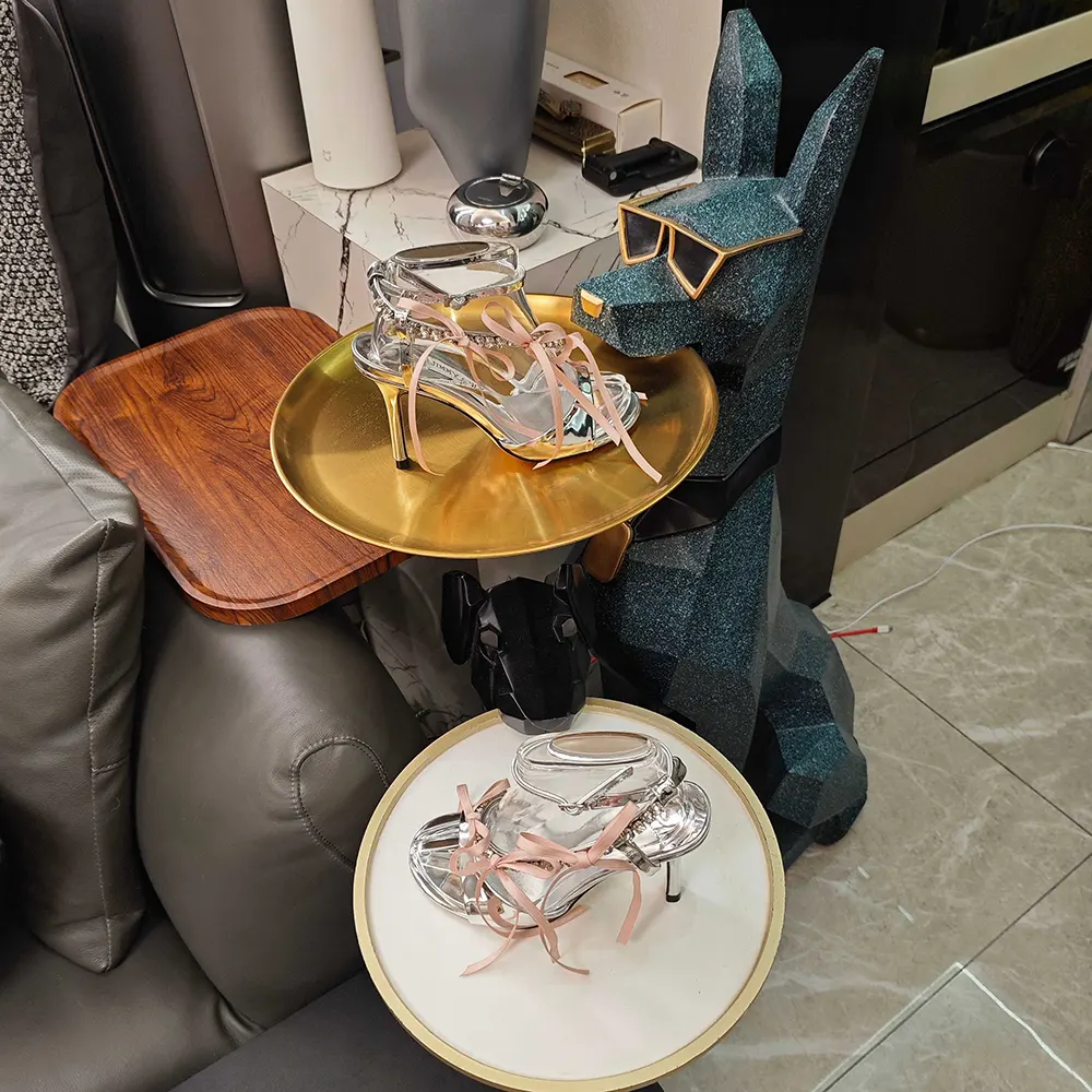 Jimmy Choo Women Lula 100mm Silver and Macaron Liquid Metal Leather Sandals