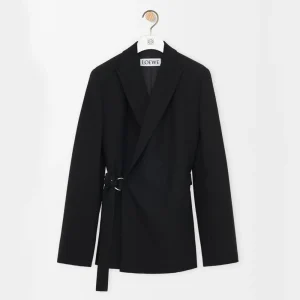 Loewe Women Draped Jacket In Wool-Black S359Y03XAH