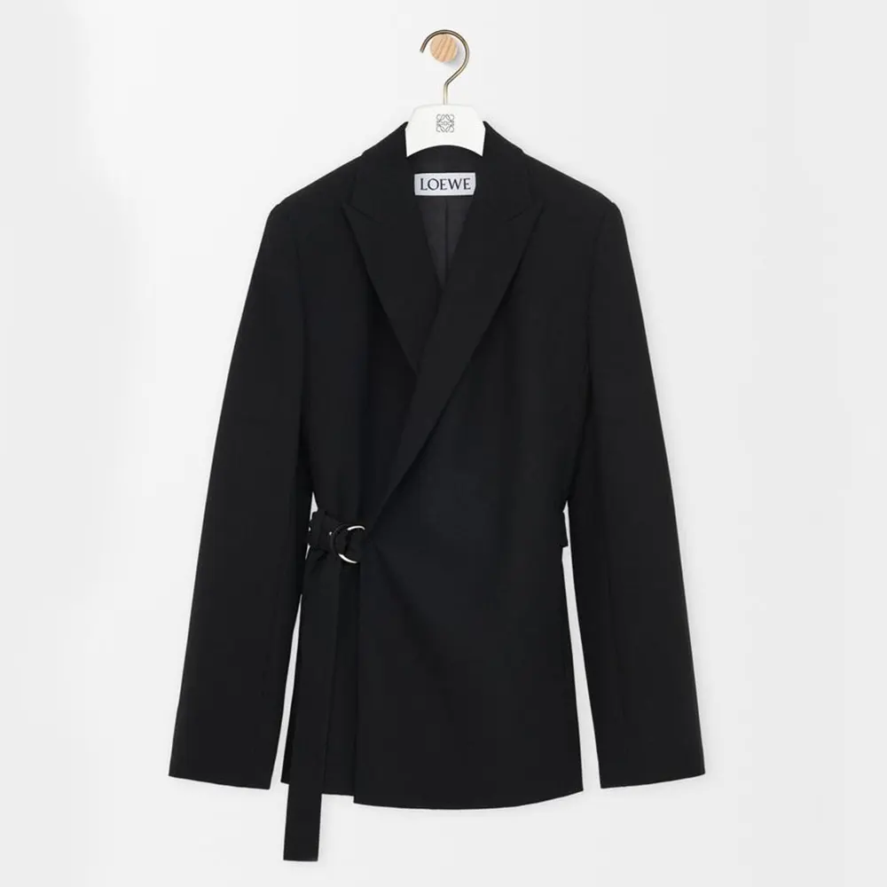 Loewe Women Draped Jacket In Wool-Black S359Y03XAH