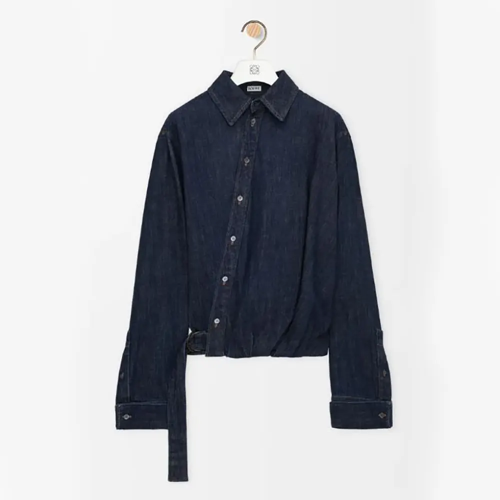Loewe Women Draped Shirt in Denim-S359Y1DX19