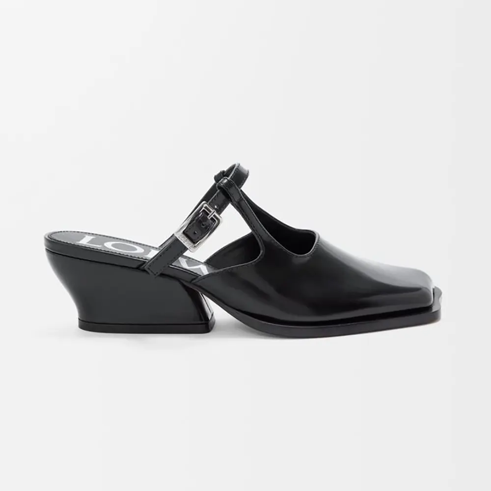 Loewe Women Onda Mule In Brushed Calfskin-Black LOND379X05