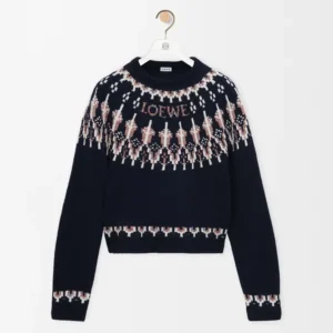 Loewe Women Sweater in Wool Blend-Navy S359Y14KIB