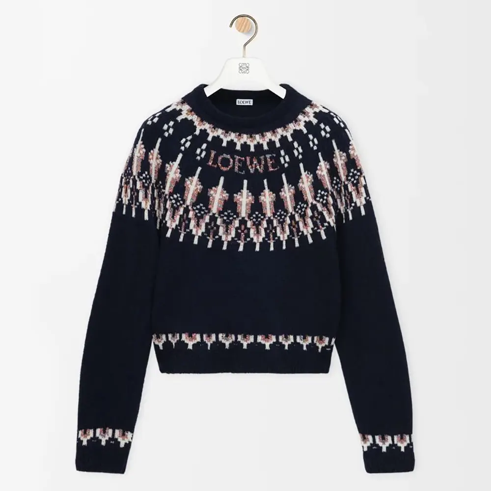 Loewe Women Sweater in Wool Blend-Navy S359Y14KIB